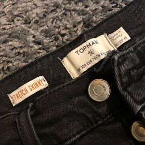 Topman distressed black jeans